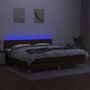 Voir la diapositive 3 : VIDAXL Sommier a lattes de lit matelas et LED Marron fonce 200x200 cm