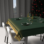 SOLEIL D'OCRE Nappe festive imprimée anti-tâches FORET, par Soleil d'Ocre. Coloris disponibles : Vert