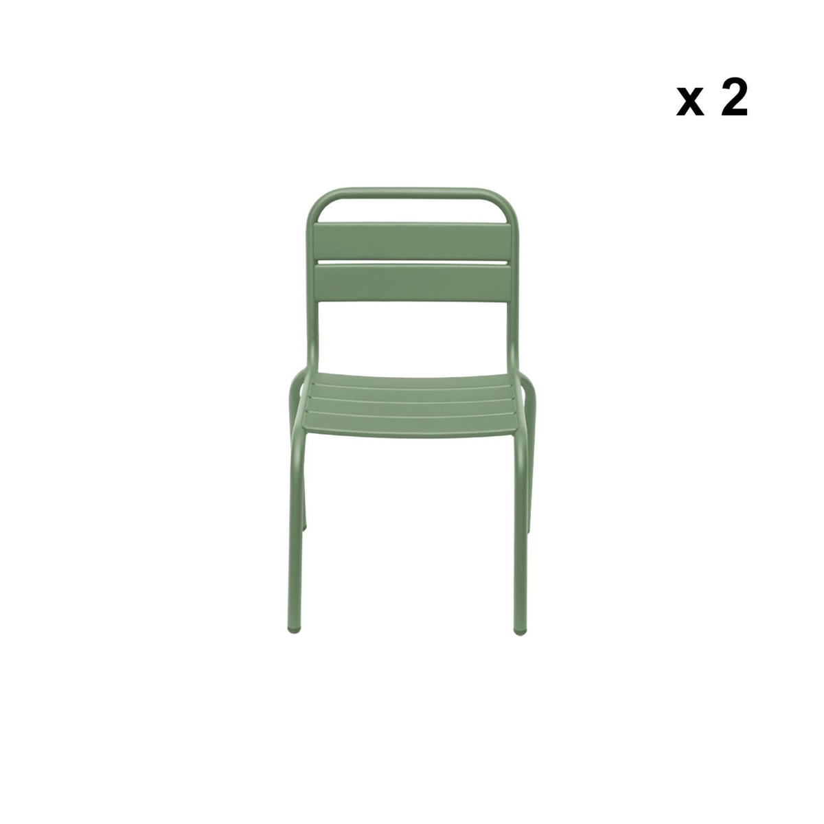 SWEEEK Lot de 2 chaises en métal kaki pour enfant. salon de jardin enfant