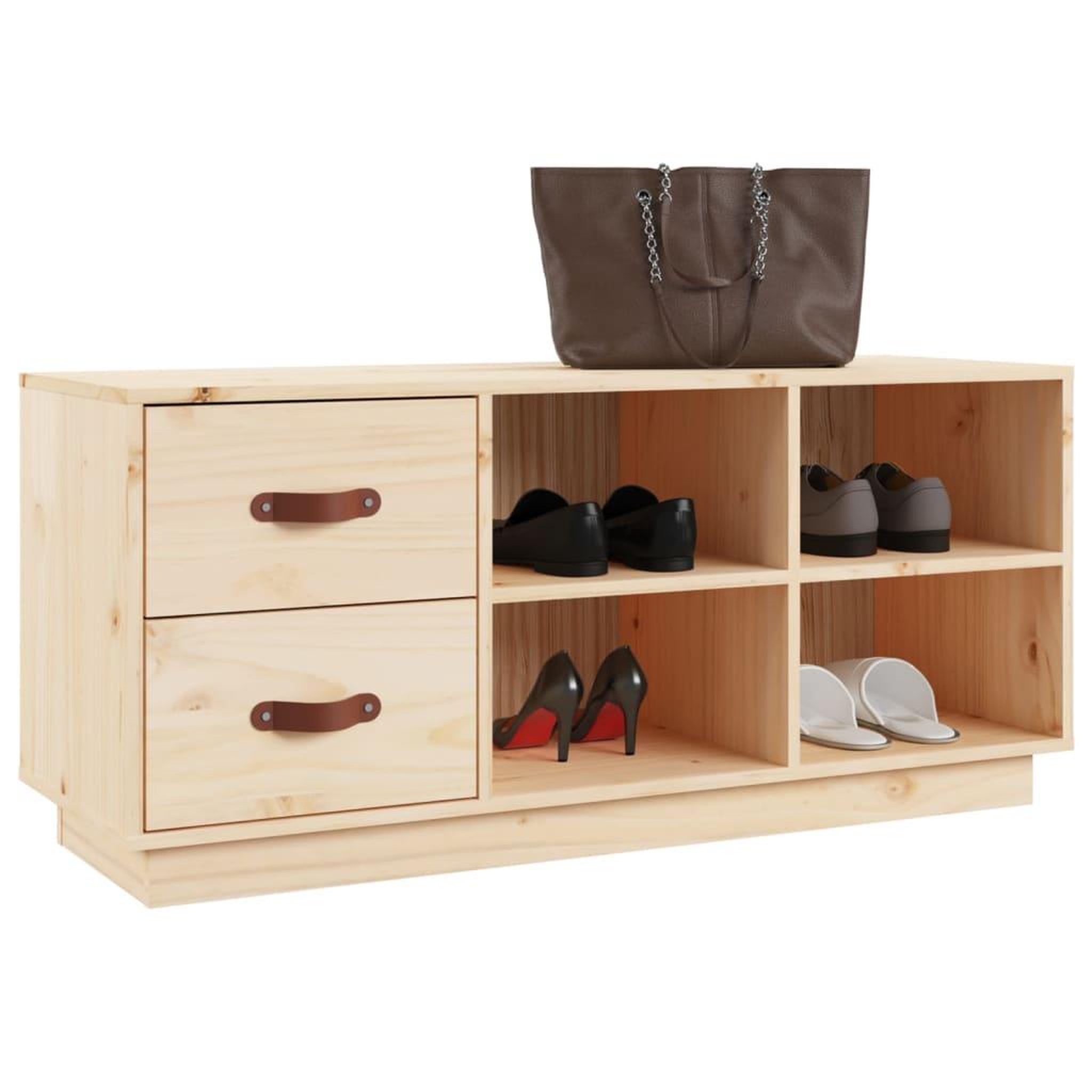 Voir la diapositive 4 : VIDAXL Banc a chaussures 100x34x45 cm Bois de pin massif