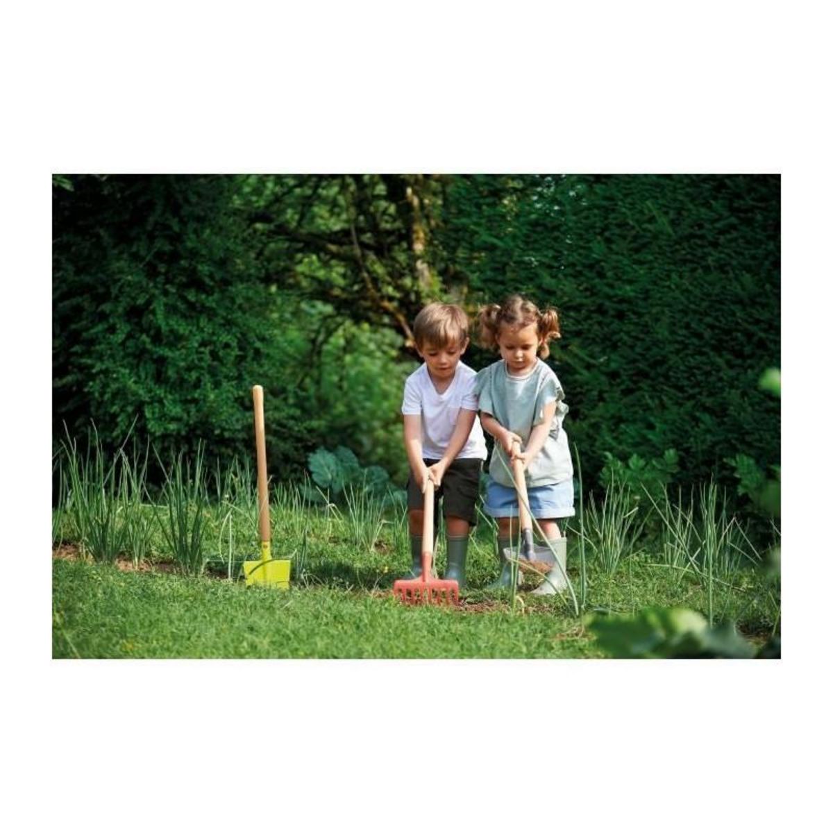 Ecoiffier Filet de 3 grands outils de jardin - ECOIFFIER - 4338 - Préparons la terre - 70 cm