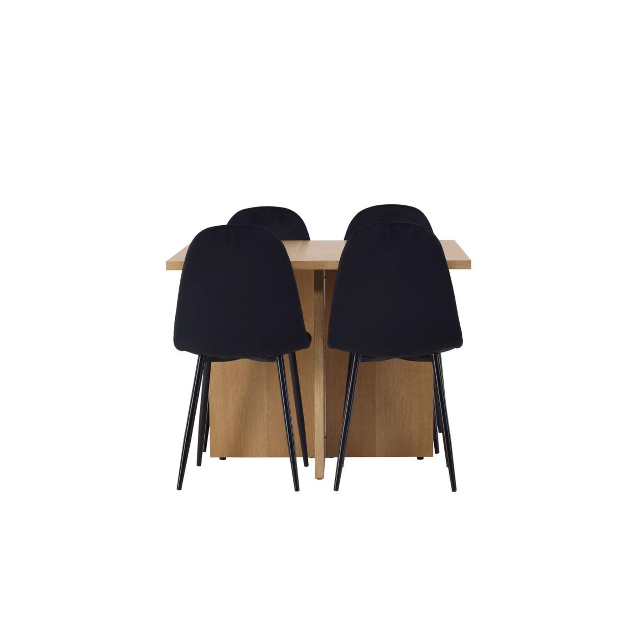 Voir la diapositive 2 : Paris Prix Ensemble table à manger & 4 chaises  leo & polar  100cm naturel & noir