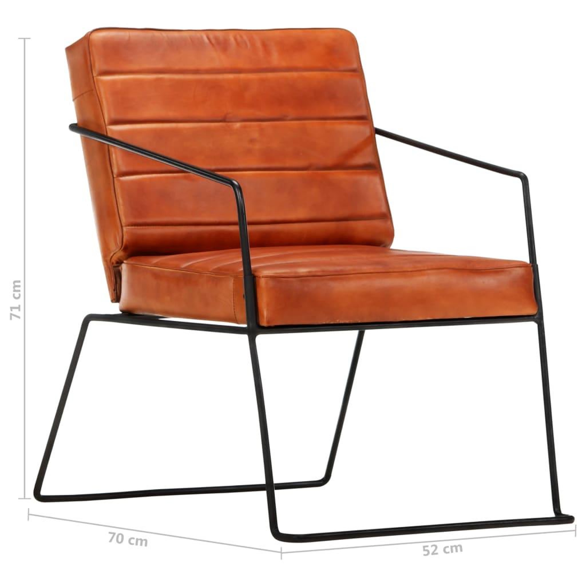 Voir la diapositive 6 : VIDAXL Fauteuil Brun roux Cuir veritable