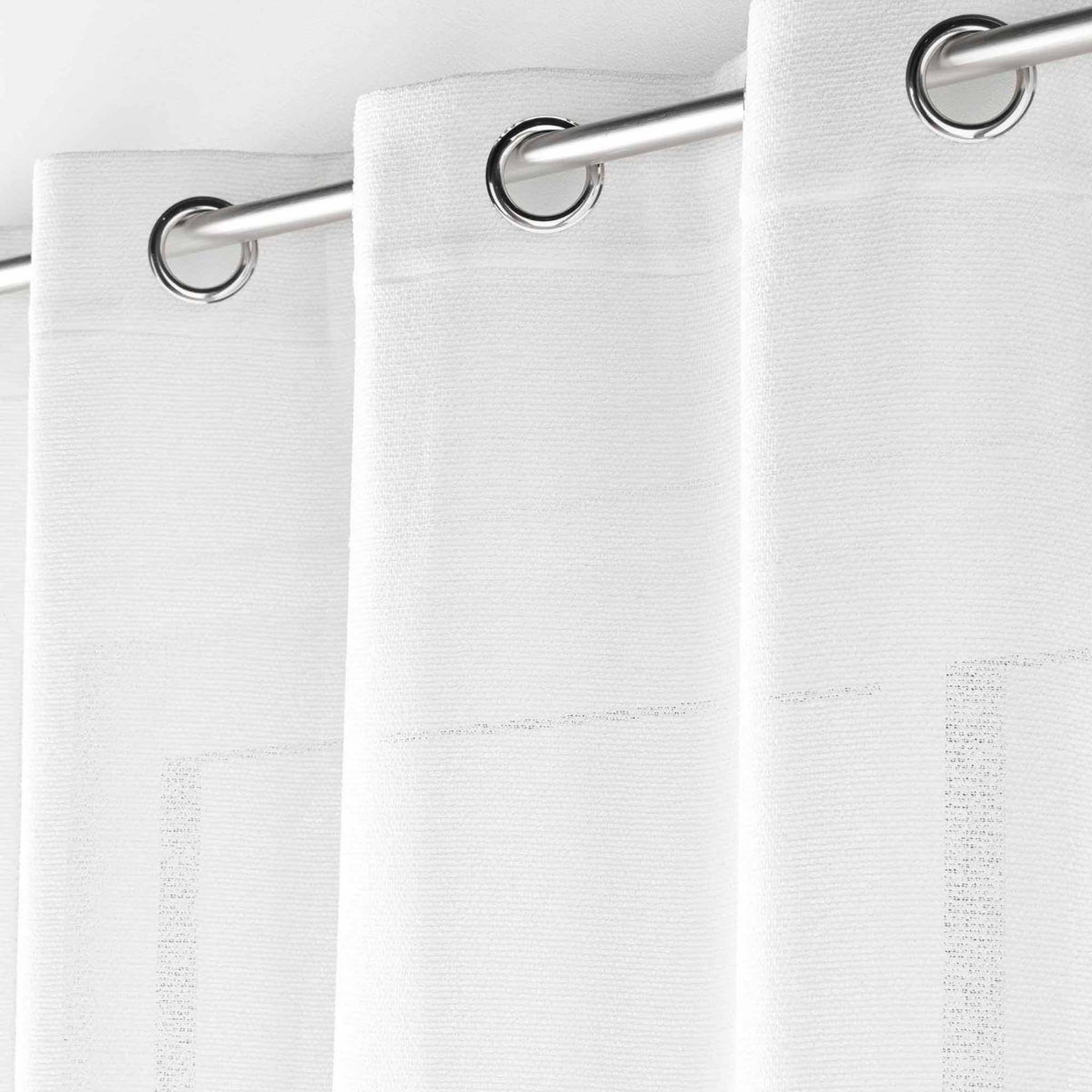Voir la diapositive 3 : Douceur d'Intérieur Rideau voilage à œillets  loulaine  140x240cm blanc