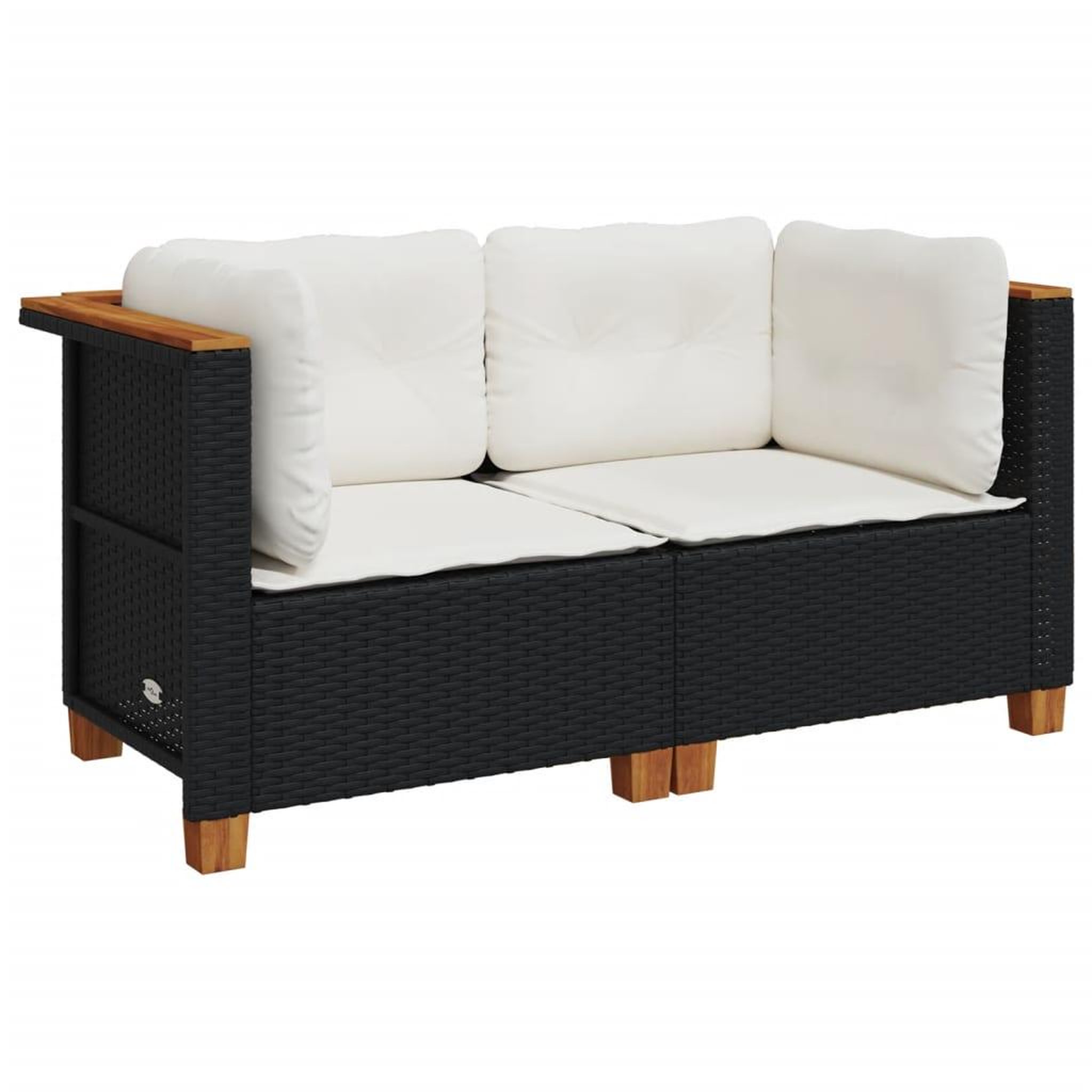 Voir la diapositive 2 : VIDAXL Canapes d'angle de jardin et coussins 2 pcs noir resine tressee