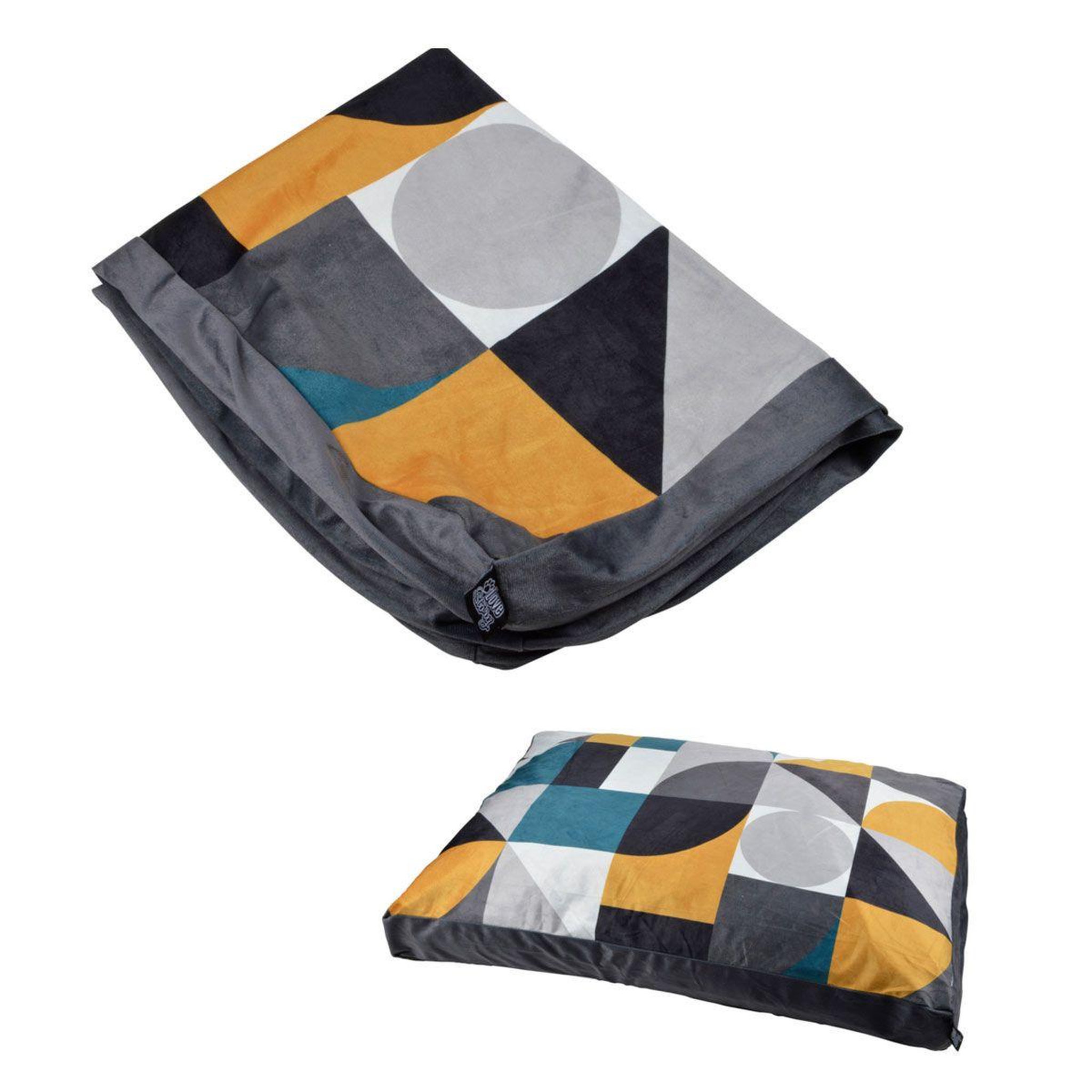 Voir la diapositive 1 : LOVE STORY Housse de coussin pour chien & chat  géo  100cm anthracite