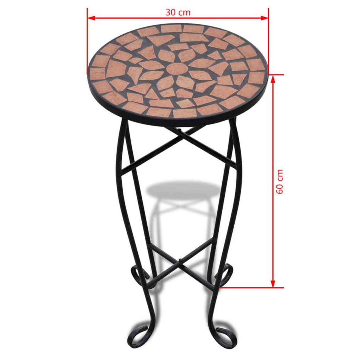 VIDAXL Table d'appoint Mosaïque Terre cuite