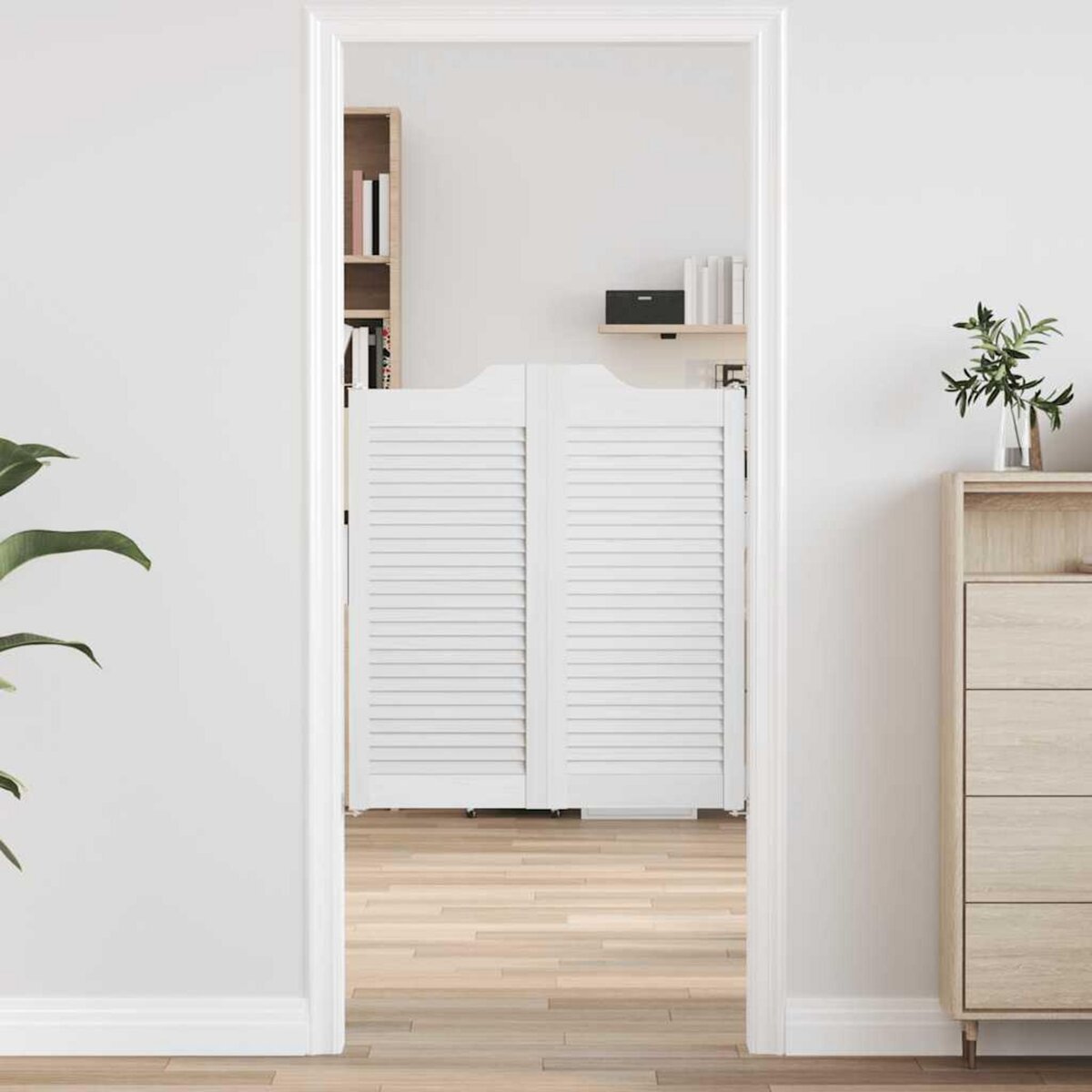 VIDAXL Portes battantes a persiennes 1 paire blanc 90x80 cm