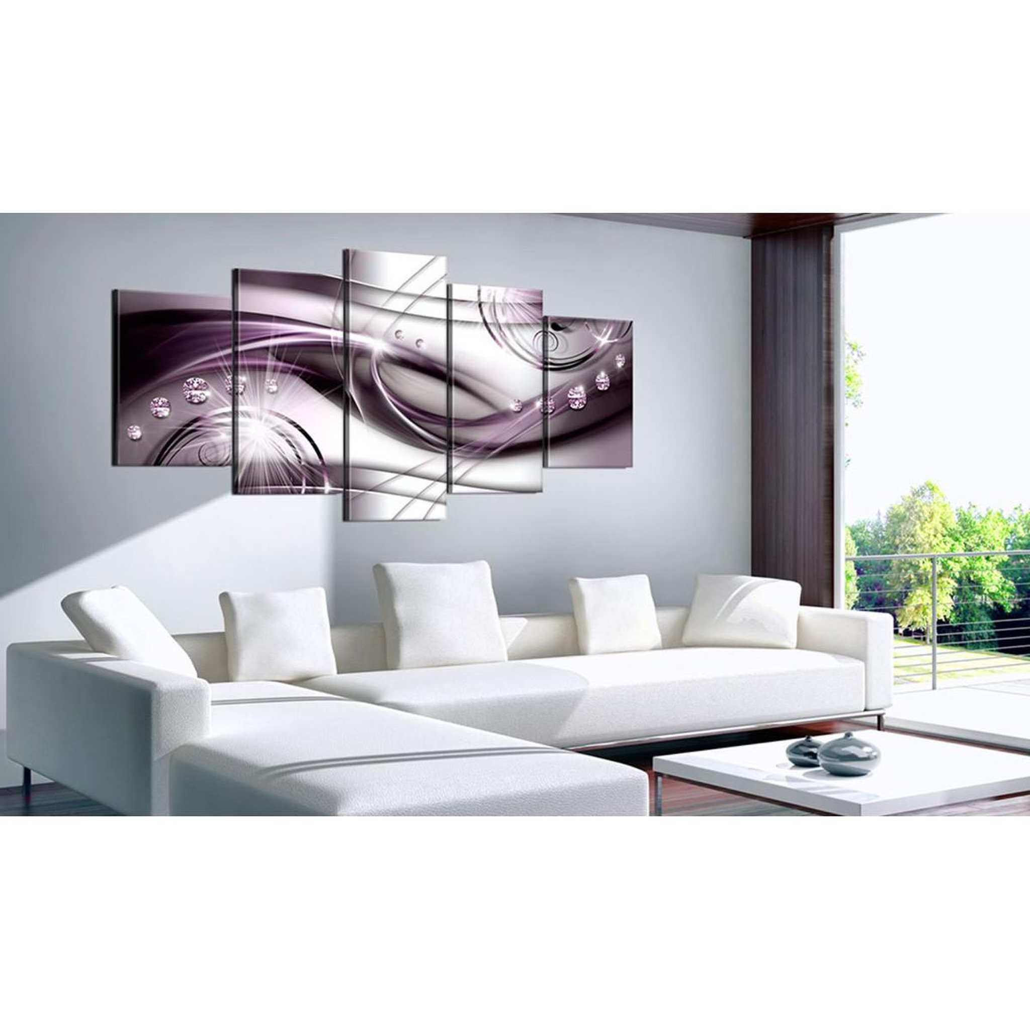 Voir la diapositive 2 : Paris Prix Tableau imprimé  violet glow