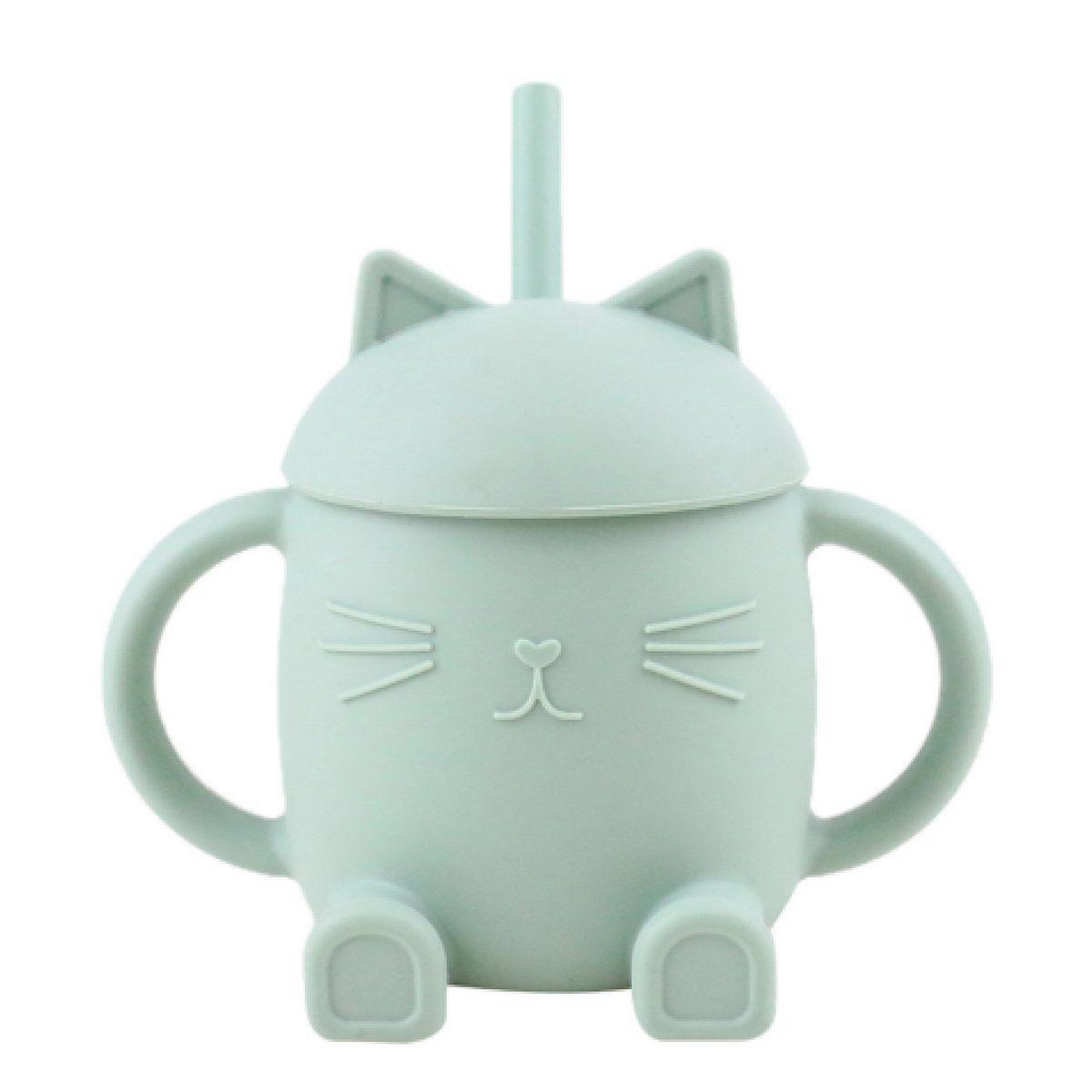CHOO Tasse avec paille en silicone chatty menthe