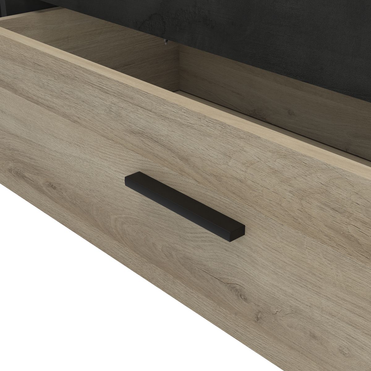 Lit 140 x190 cm avec tête de lit et rangements ILIAN