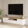 CONCEPT USINE Meuble TV blanc et bois 180cm TYRO