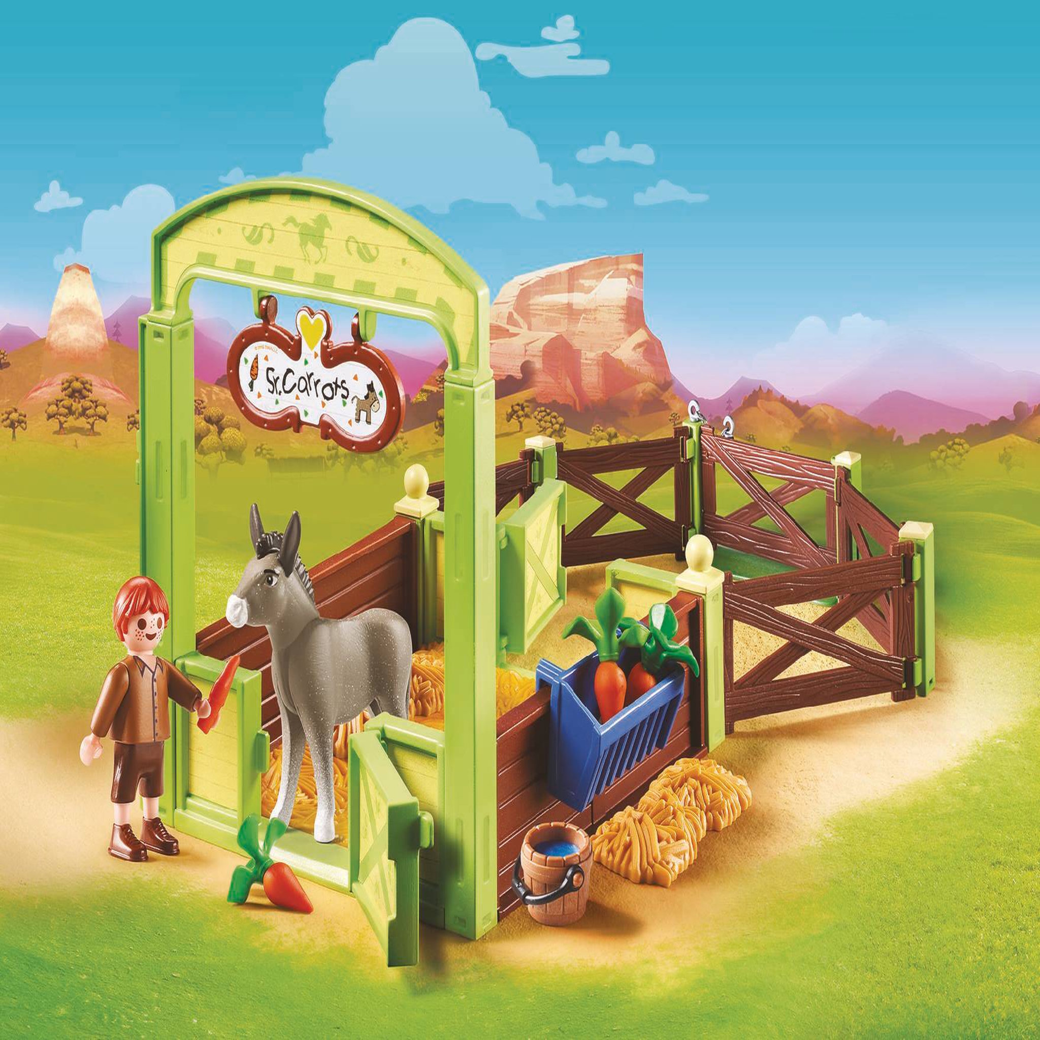 Voir la diapositive 4 : PLAYMOBIL 70120 - Spirit - La Mèche et Monsieur Carotte avec box
