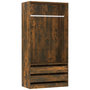 Voir la diapositive 2 : VIDAXL Garde-robe Chene fume 100x50x200 cm Bois d'ingenierie