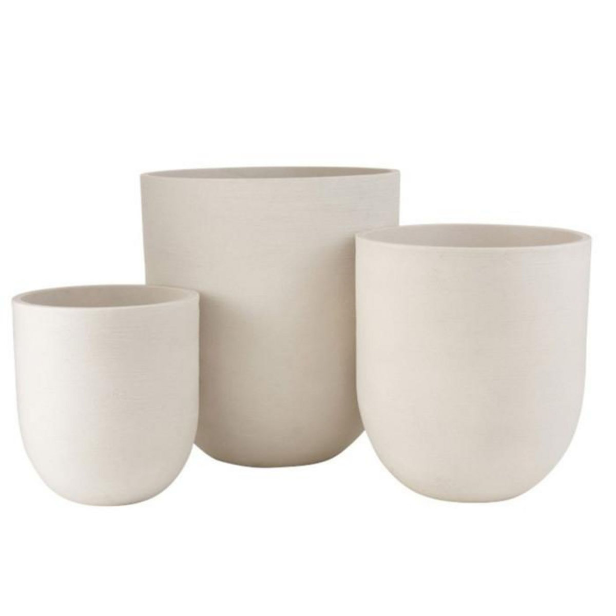 Paris Prix Lot de 3 Vases en Céramique  Roda  61cm Blanc
