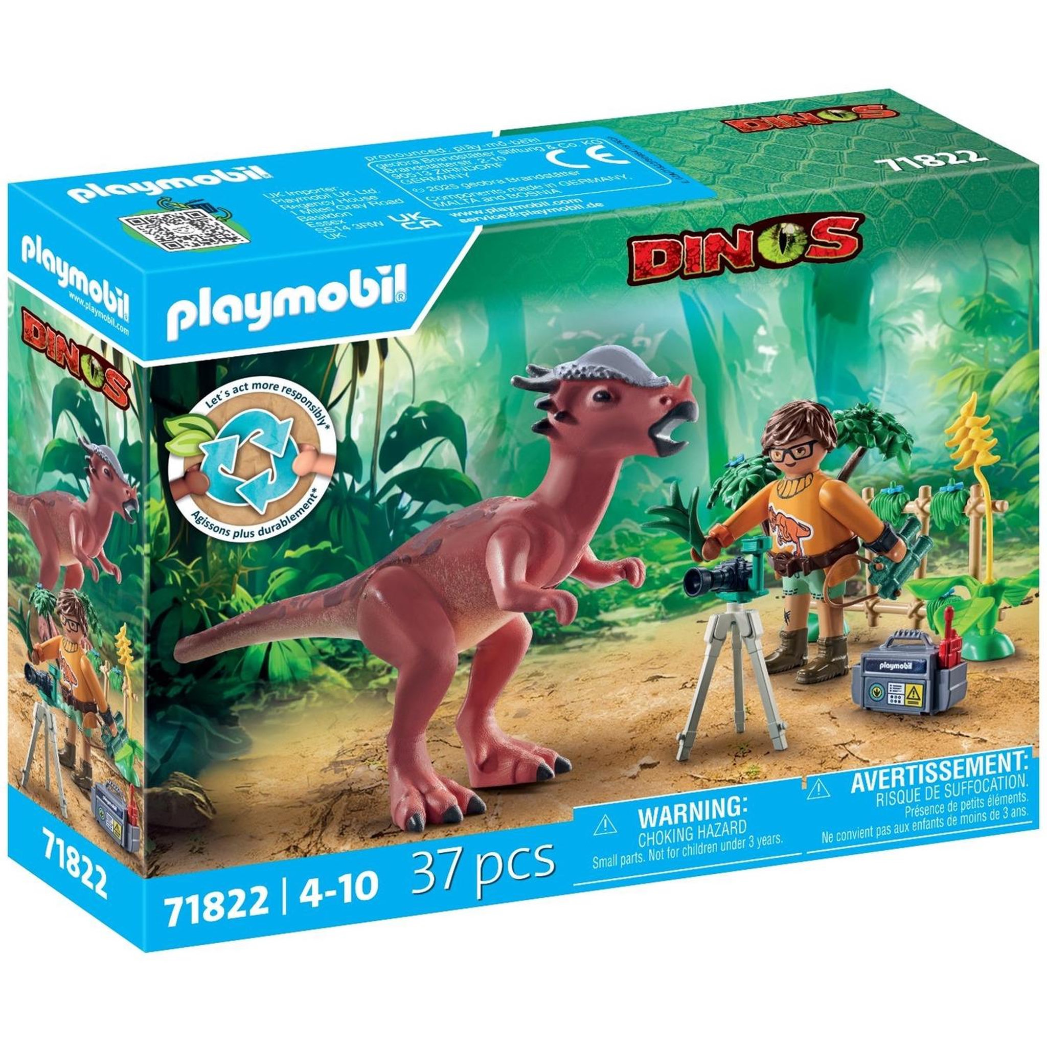 PLAYMOBIL Stygimoloch avec chercheur, matériel d'observation