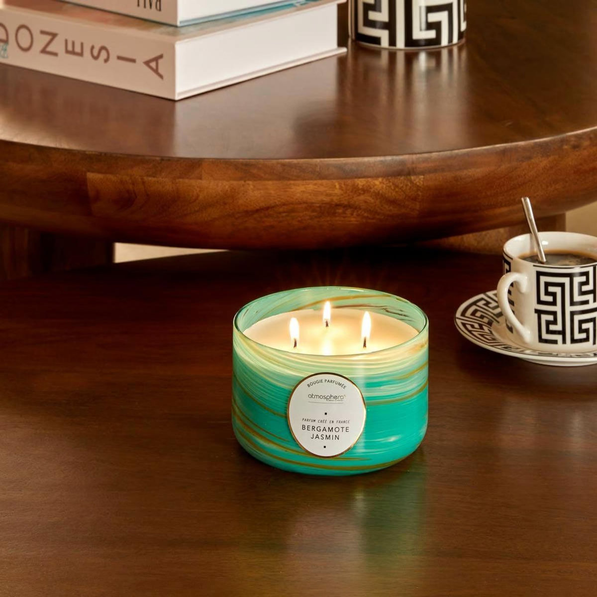 ATMOSPHERA Bougie Parfumée Design  Wavy  540g Bergamote & Jasmin