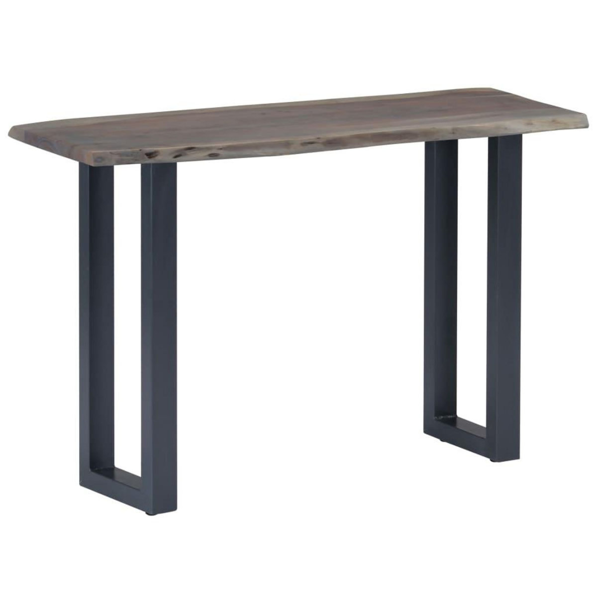 VIDAXL Table console Gris 115 x 35 x 76 cm Bois d'acacia massif et fer
