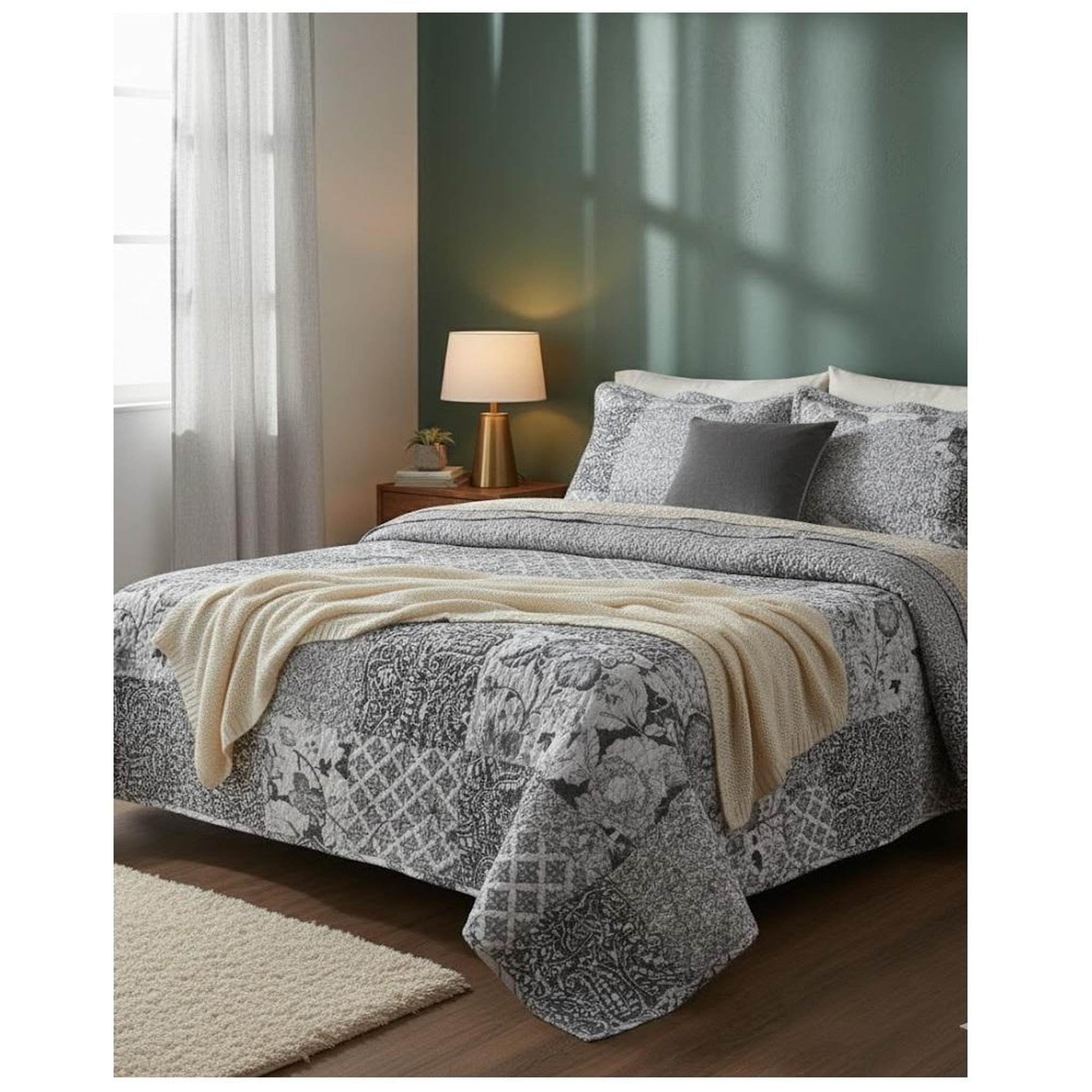Voir la diapositive 4 : Eden Couvre lit + taies floral octavie
