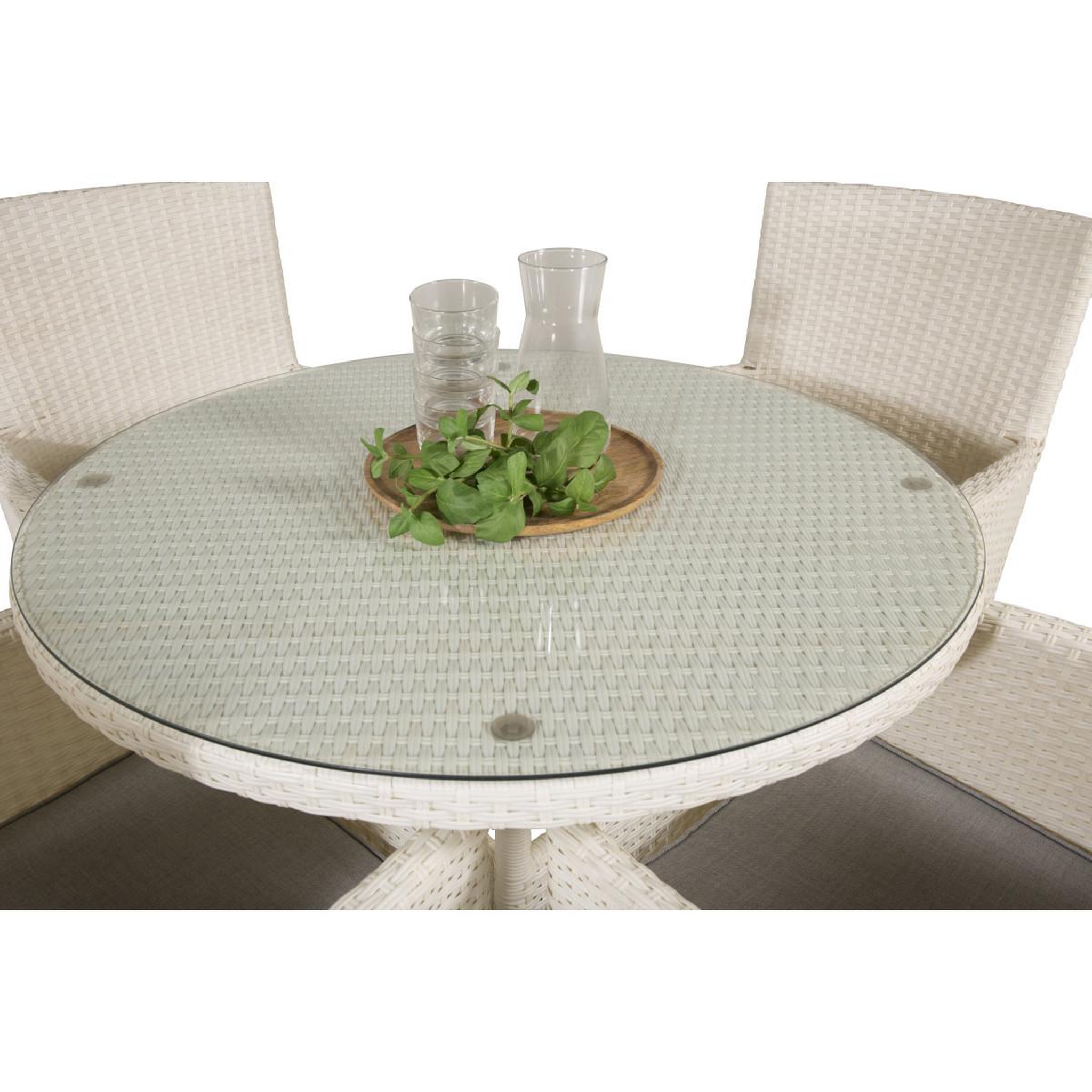 Voir la diapositive 3 : Paris Prix Ensemble table de jardin & 4 chaises  volta  90cm blanc