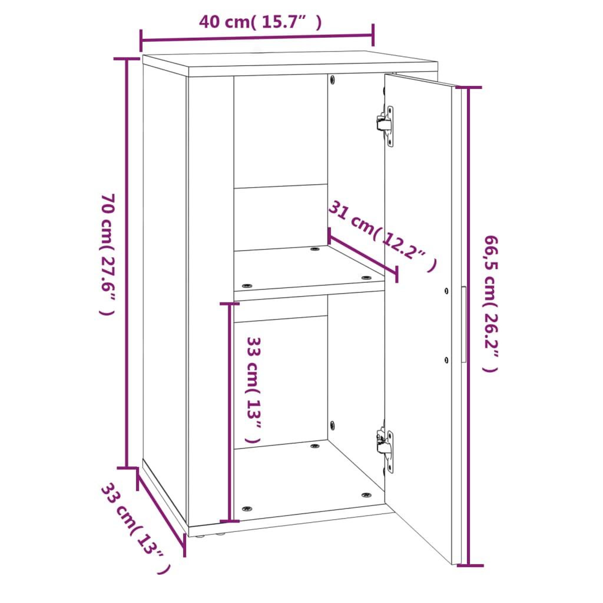 Voir la diapositive 6 : VIDAXL Buffet Chene fume 40x33x70 cm Bois d'ingenierie