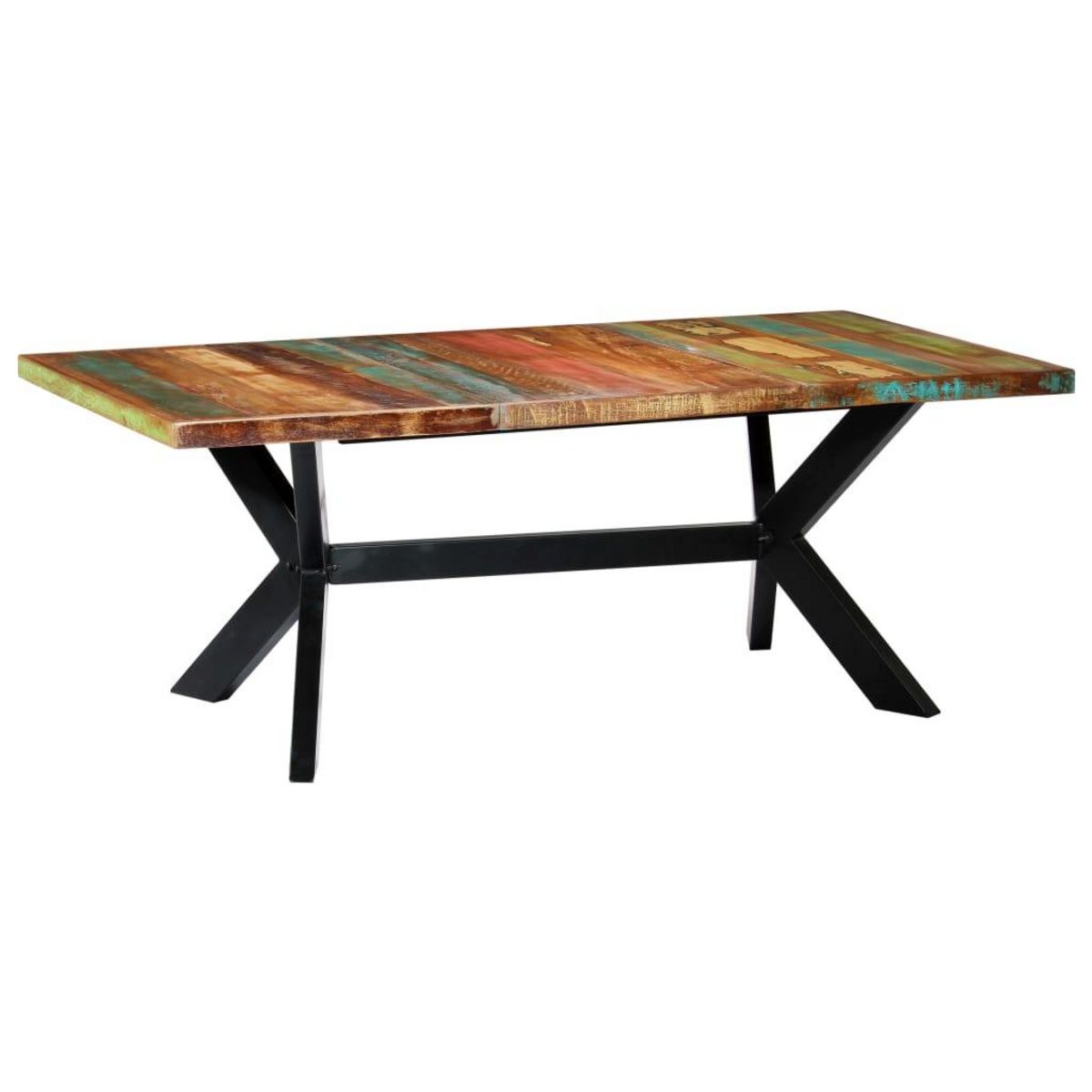 VIDAXL Table a manger 200x100x75 cm Bois de recuperation solide