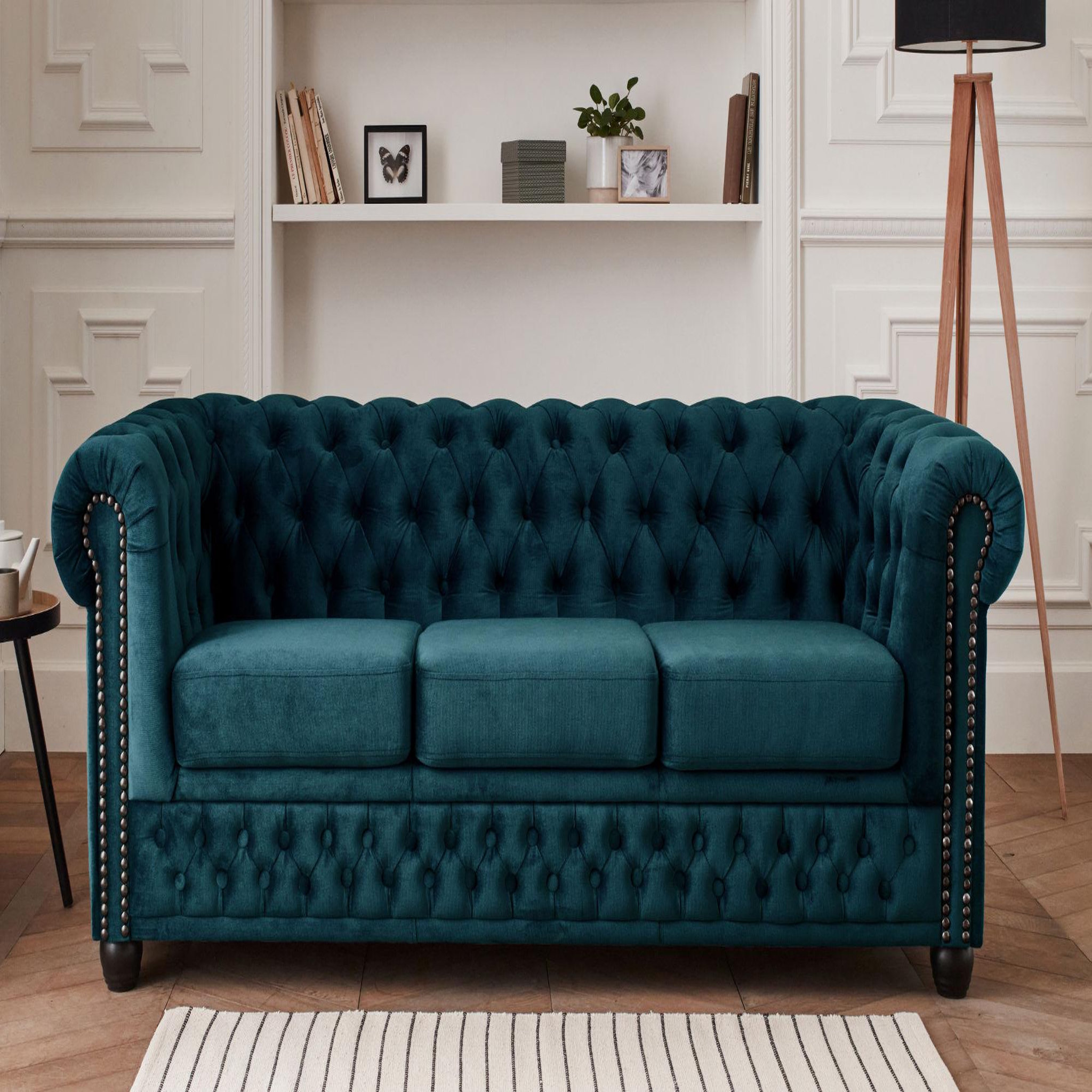 Voir la diapositive 2 : LISA DESIGN William - canapé chesterfield - 3 places - en velours