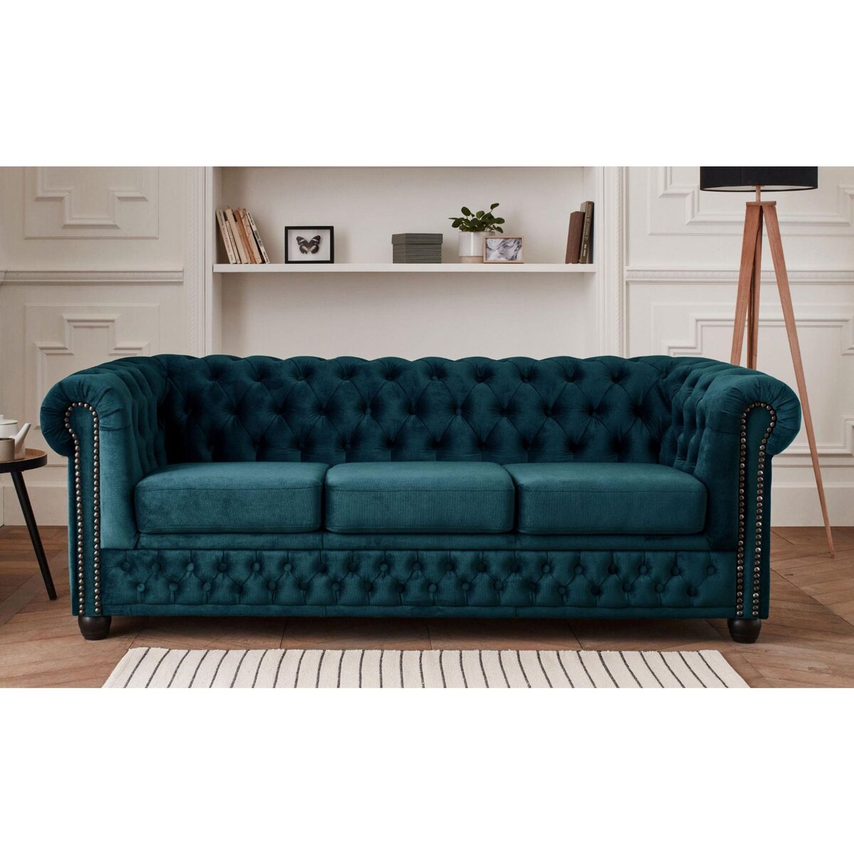 LISA DESIGN William - canapé chesterfield - 3 places - en velours