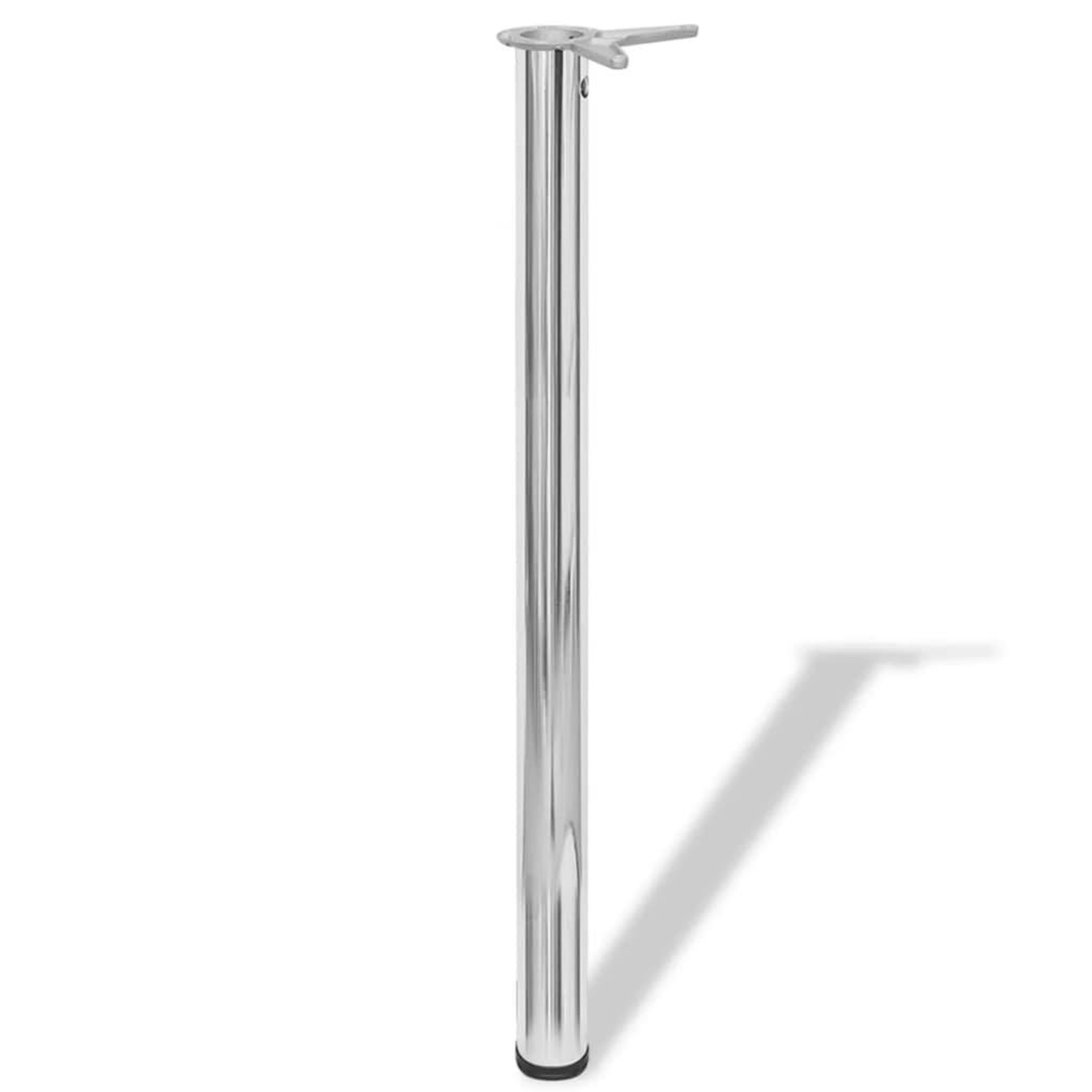Voir la diapositive 2 : VIDAXL 4 pieds de table reglables en hauteur 870 mm Chrome