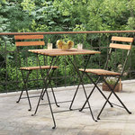 VIDAXL Table de bistro pliante 55x54x71cm Bois de teck solide et acier