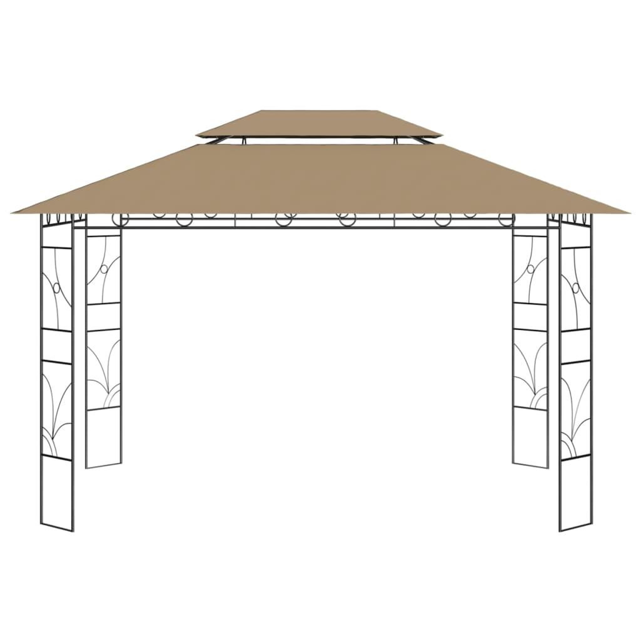 Voir la diapositive 2 : VIDAXL Belvedere 4x3x2,7 m taupe 160 g/m^2