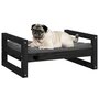 Voir la diapositive 4 : VIDAXL Lit pour chien Noir 65,5x50,5x28 cm Bois de pin solide
