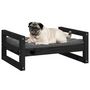Voir la diapositive 4 : VIDAXL Lit pour chien Noir 65,5x50,5x28 cm Bois de pin solide