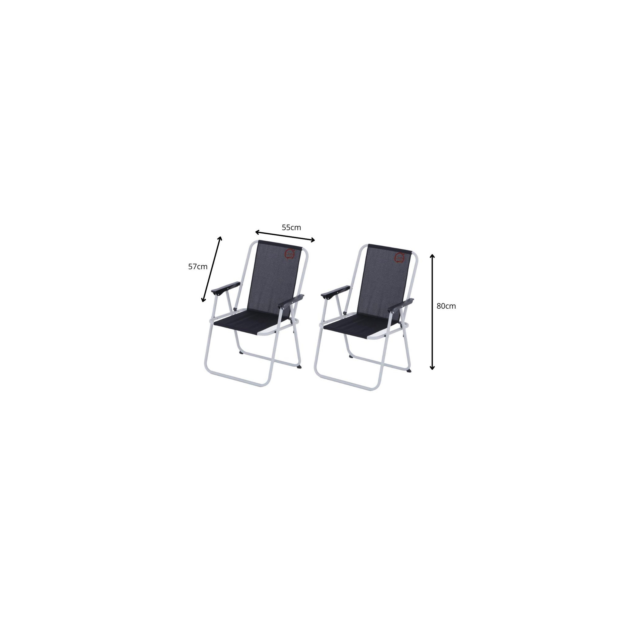Voir la diapositive 2 : O'Camp Lot de 2 fauteuils piccolo de camping pliables - o'camp - noir - dimensions : 57 x 55 x 80 cm