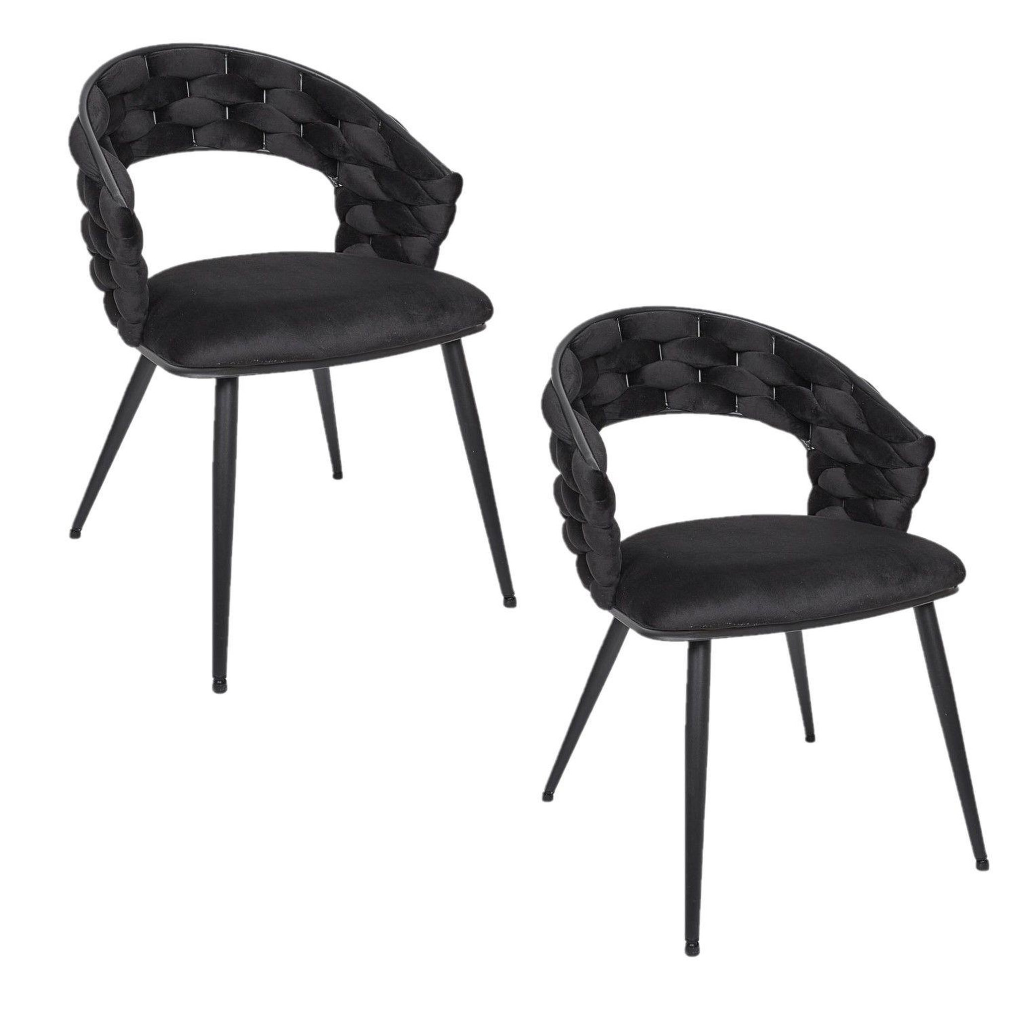 Voir la diapositive 1 : The Home Deco Factory Lot de 2 chaises assise tressée LUND
