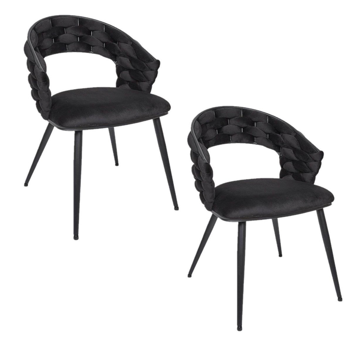 The Home Deco Factory Lot de 2 chaises assise tressée LUND