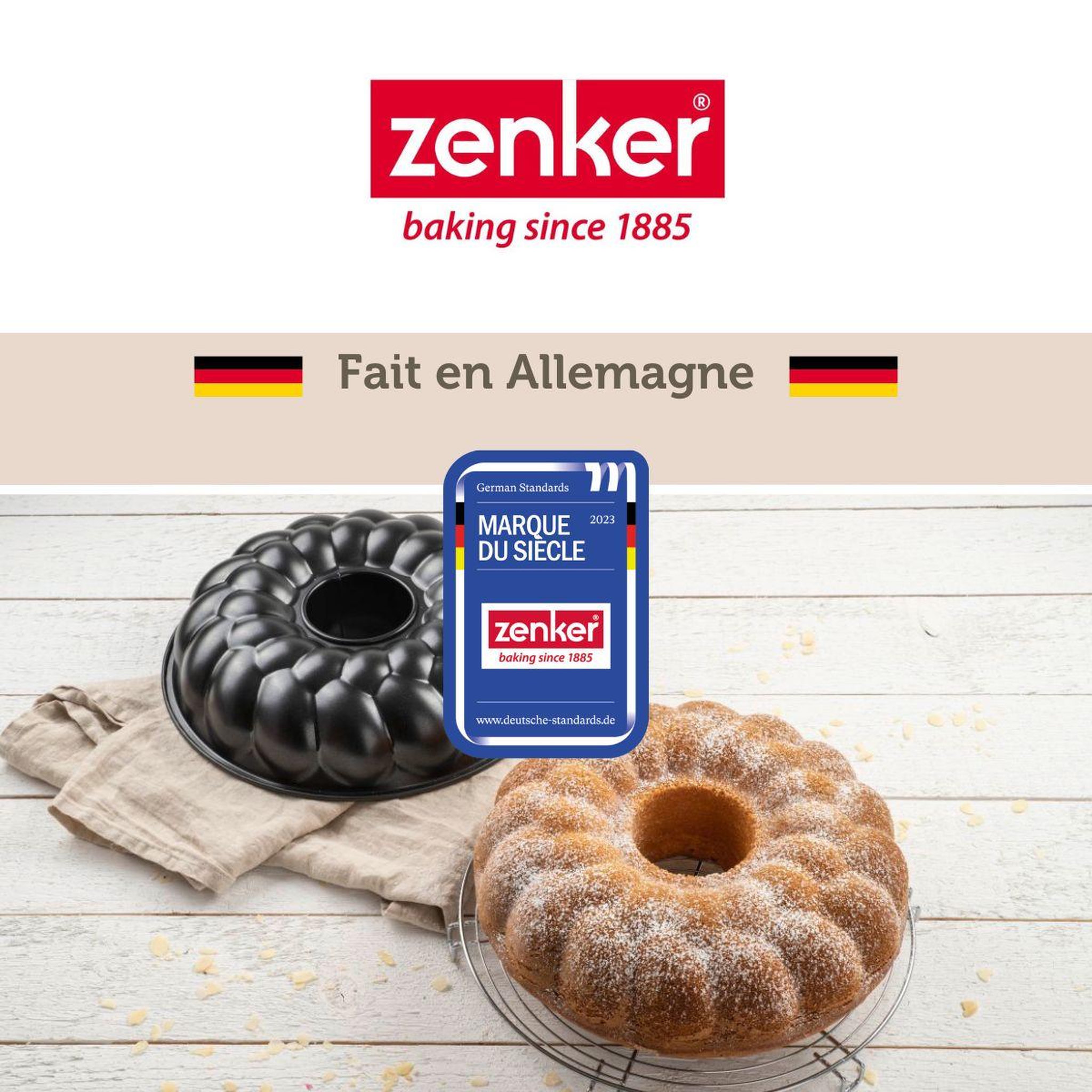 Voir la diapositive 6 : ZENKER Lot de 2 moules à gâteaux 32/32 cm en acier black mettallic black mettallic zenker  black mettallic