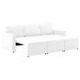 Voir la diapositive 4 : VIDAXL Canape-lit modulaire 3 places Blanc Similicuir