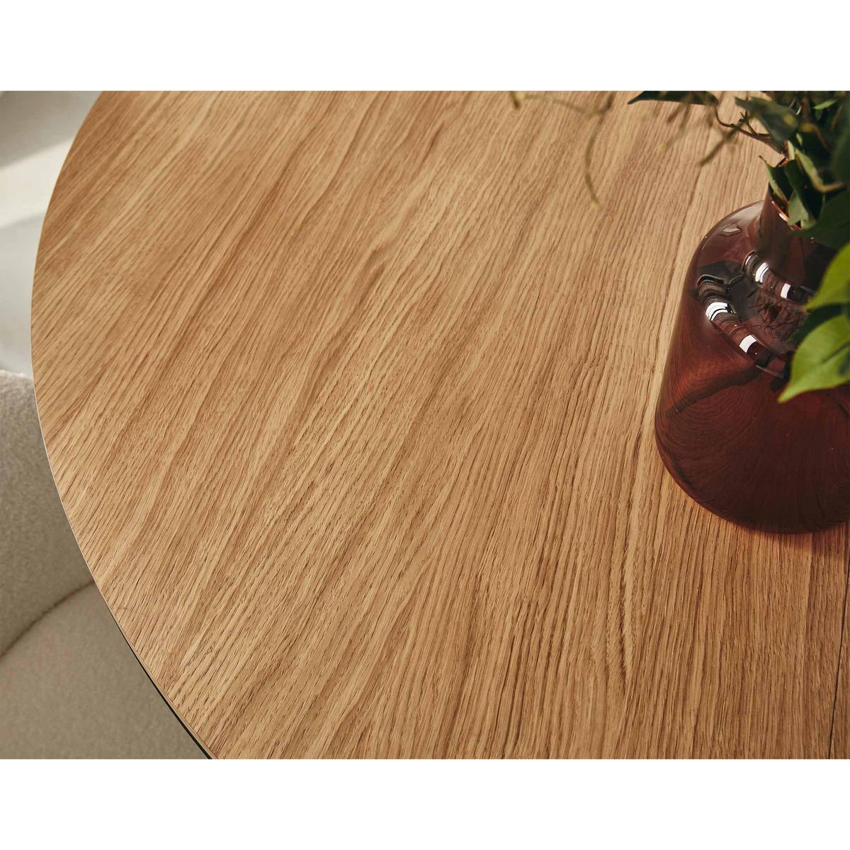 LISA DESIGN Pampa - table à manger ronde extensible - effet bois et noir - 4 à 8 personnes