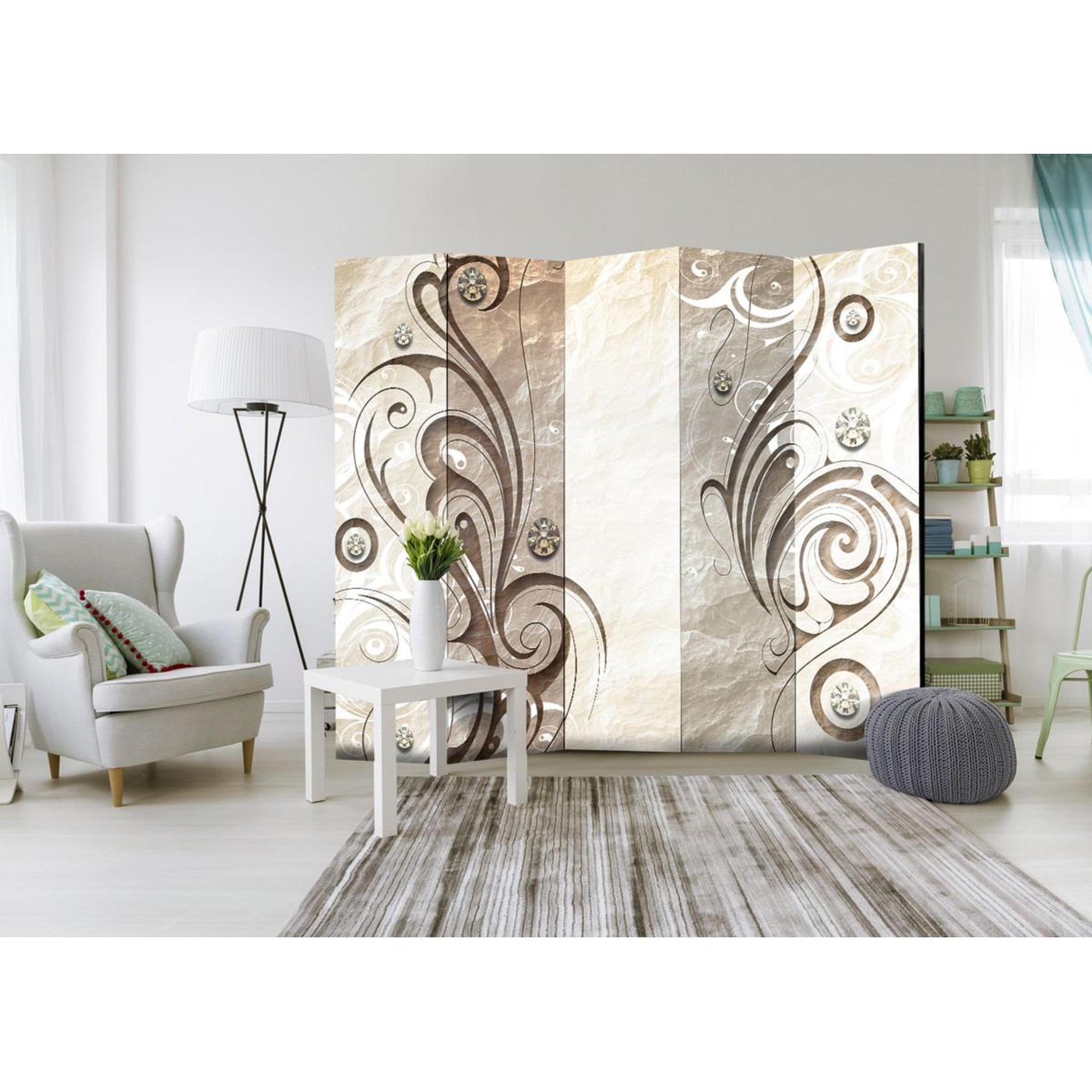 Voir la diapositive 2 : Paris Prix Paravent 5 volets  stone butterfly  172x225cm