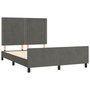 Voir la diapositive 4 : VIDAXL Cadre de lit sans matelas gris fonce 140x190 cm velours