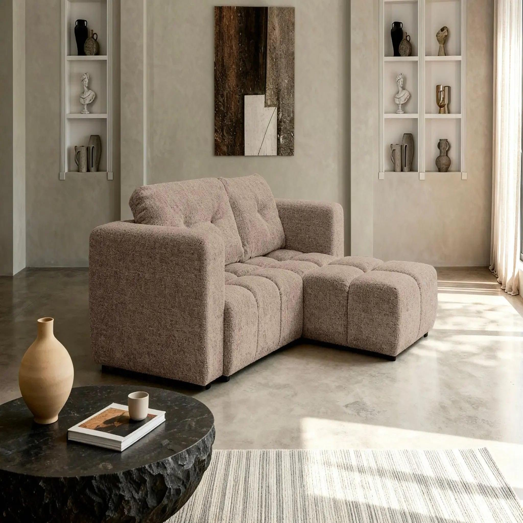 Voir la diapositive 6 : CASANOVA PARIS Romy 3 places - canapé d'angle convertible tissu chenille 3 places