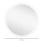 Voir la diapositive 3 : KLEANKIN Miroir rond lumineux LED de salle de bain Ø 70 cm mural avec éclairage 3 couleurs interrupteur tactile système antibuée 35W blanc argent