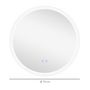 Voir la diapositive 3 : KLEANKIN Miroir rond lumineux LED de salle de bain Ø 70 cm mural avec éclairage 3 couleurs interrupteur tactile système antibuée 35W blanc argent