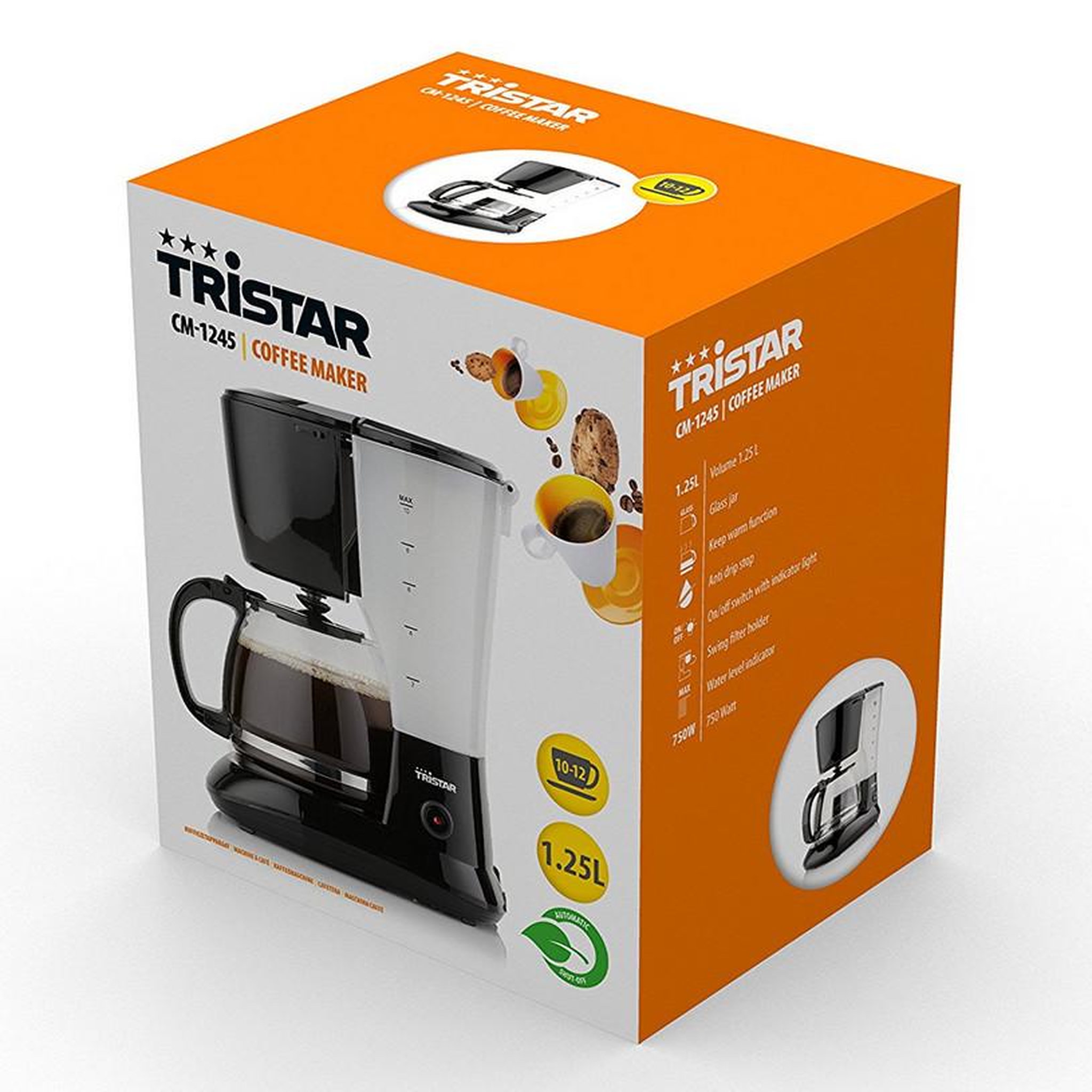 Voir la diapositive 5 : TRISTAR Cafetière 12 tasses 750w noir - cm-1245