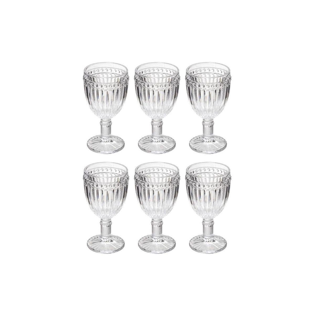 SECRET DE GOURMET Lot de 6 Verres à Vin  Mona  25cl Transparent