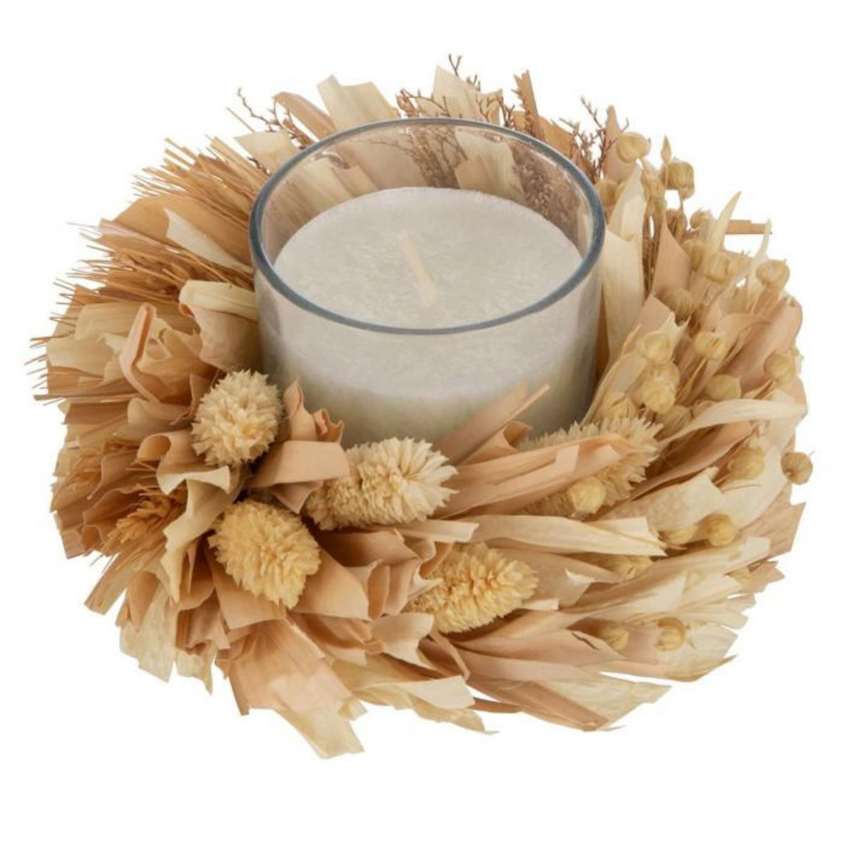 Paris Prix Bougie Parfumée Ronde  Florale  15cm Musc Blanc