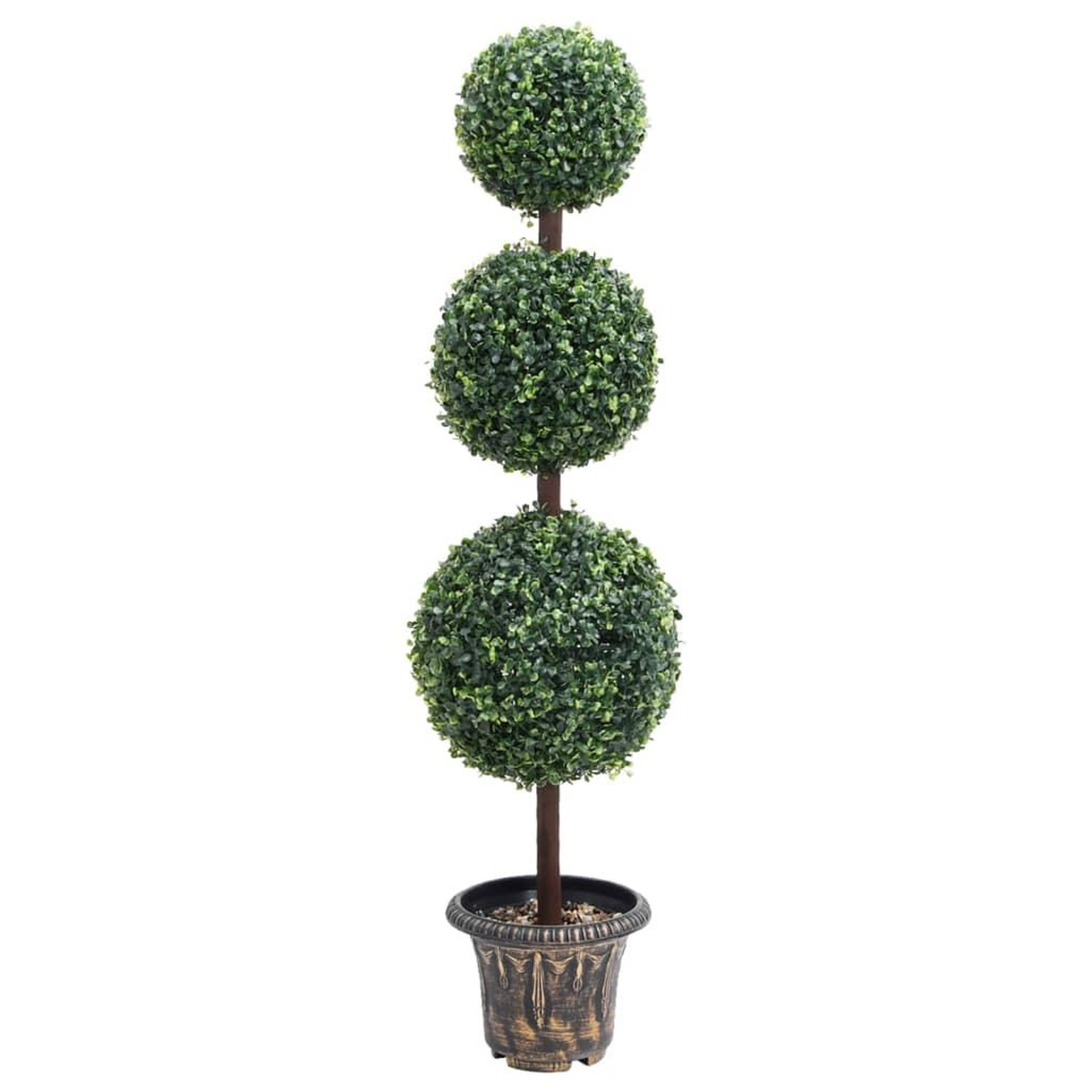 Voir la diapositive 1 : VIDAXL Plante de buis artificiel avec pot Forme de boule Vert 118 cm