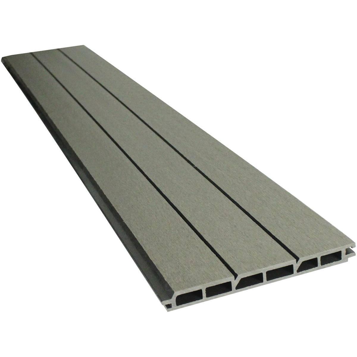 Habitat et Jardin Kit Clôture 8 x 1.6m composite - Kit de fixation offert - Gris