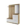 Voir la diapositive 4 : BEST MOBILIER Thea - meuble d'entrée - effet bois et blanc - 135 cm - style scandinave